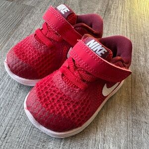 Baby Toddler Red Nike Shoes Size 3 Like New